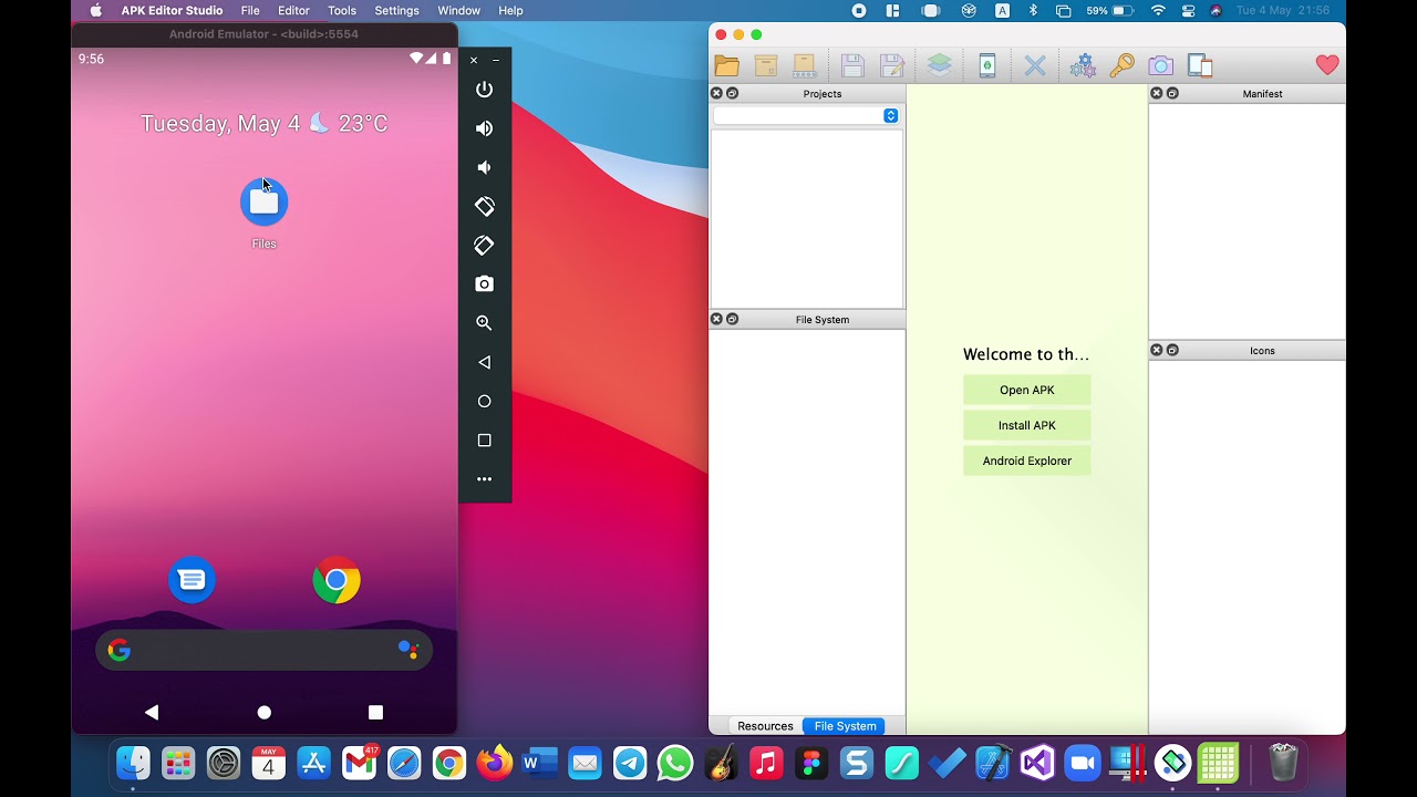 installing apk on android emulator mac